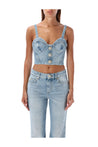 BALMAIN-OUTLET-SALE-Denim bustier top-ARCHIVIST