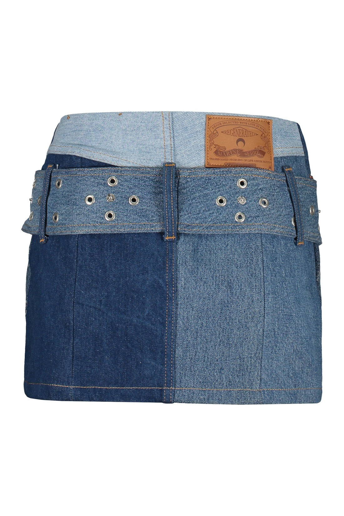 Marine Serre-OUTLET-SALE-Denim mini skirt-ARCHIVIST