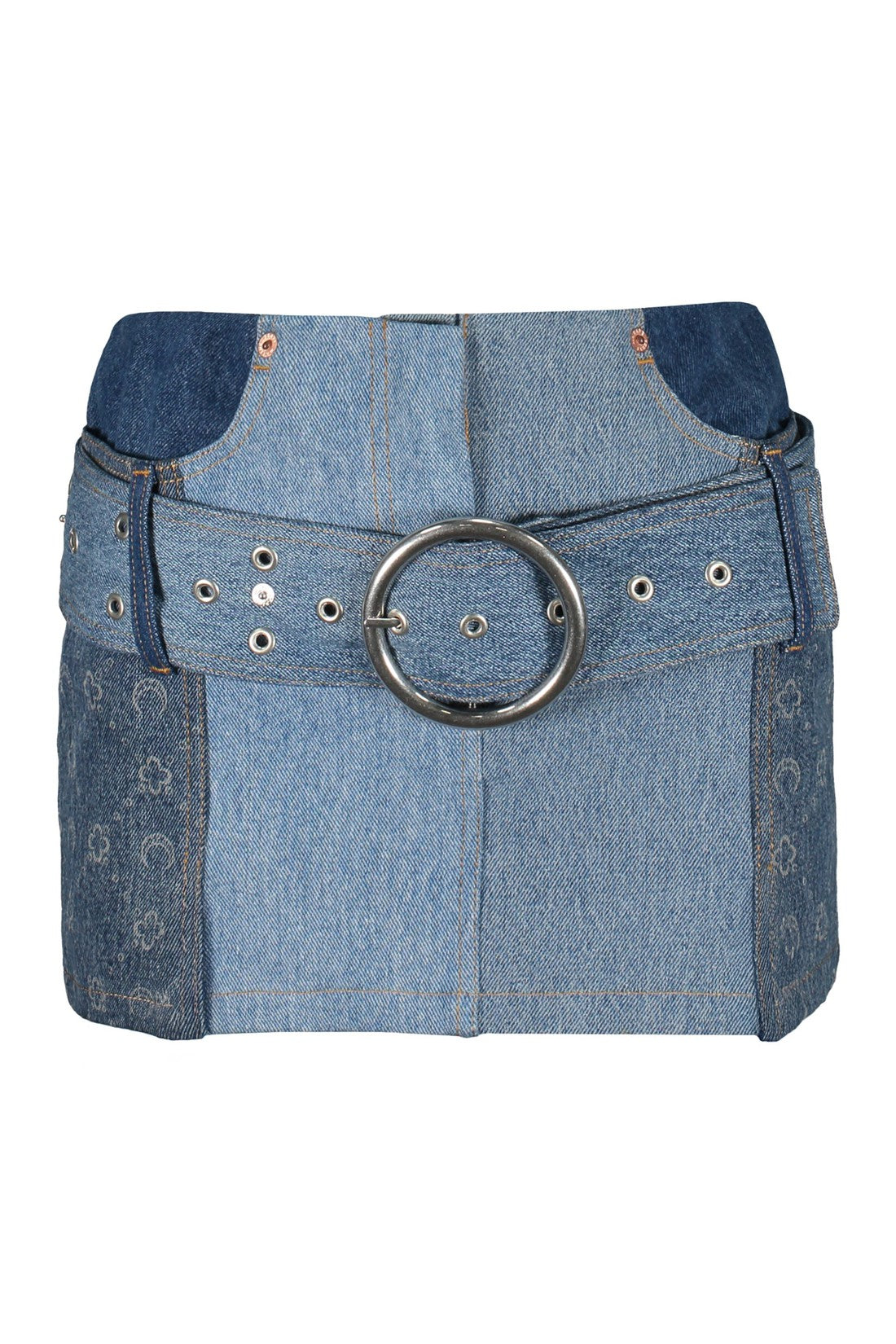 Marine Serre-OUTLET-SALE-Denim mini skirt-ARCHIVIST