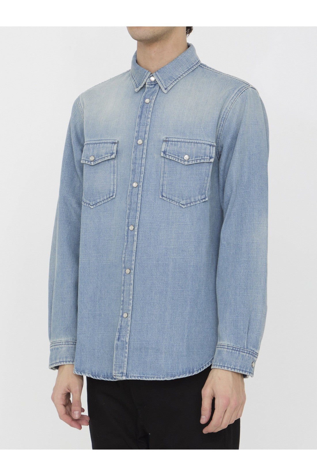 SAINT LAURENT-OUTLET-SALE-Denim shirt-ARCHIVIST