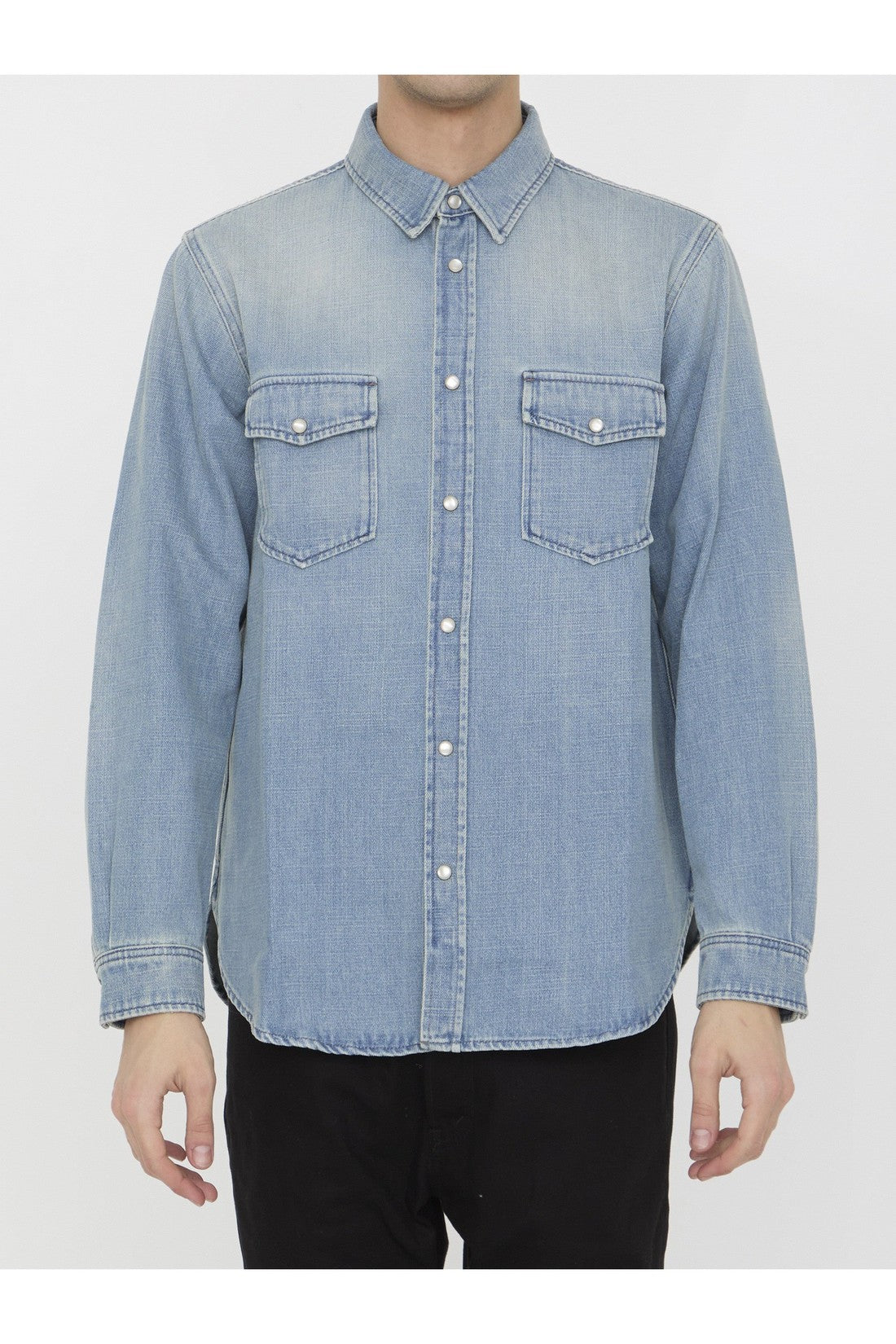 SAINT LAURENT-OUTLET-SALE-Denim shirt-ARCHIVIST