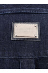 DOLCE & GABBANA-OUTLET-SALE-Denim shirt with logoed label-ARCHIVIST