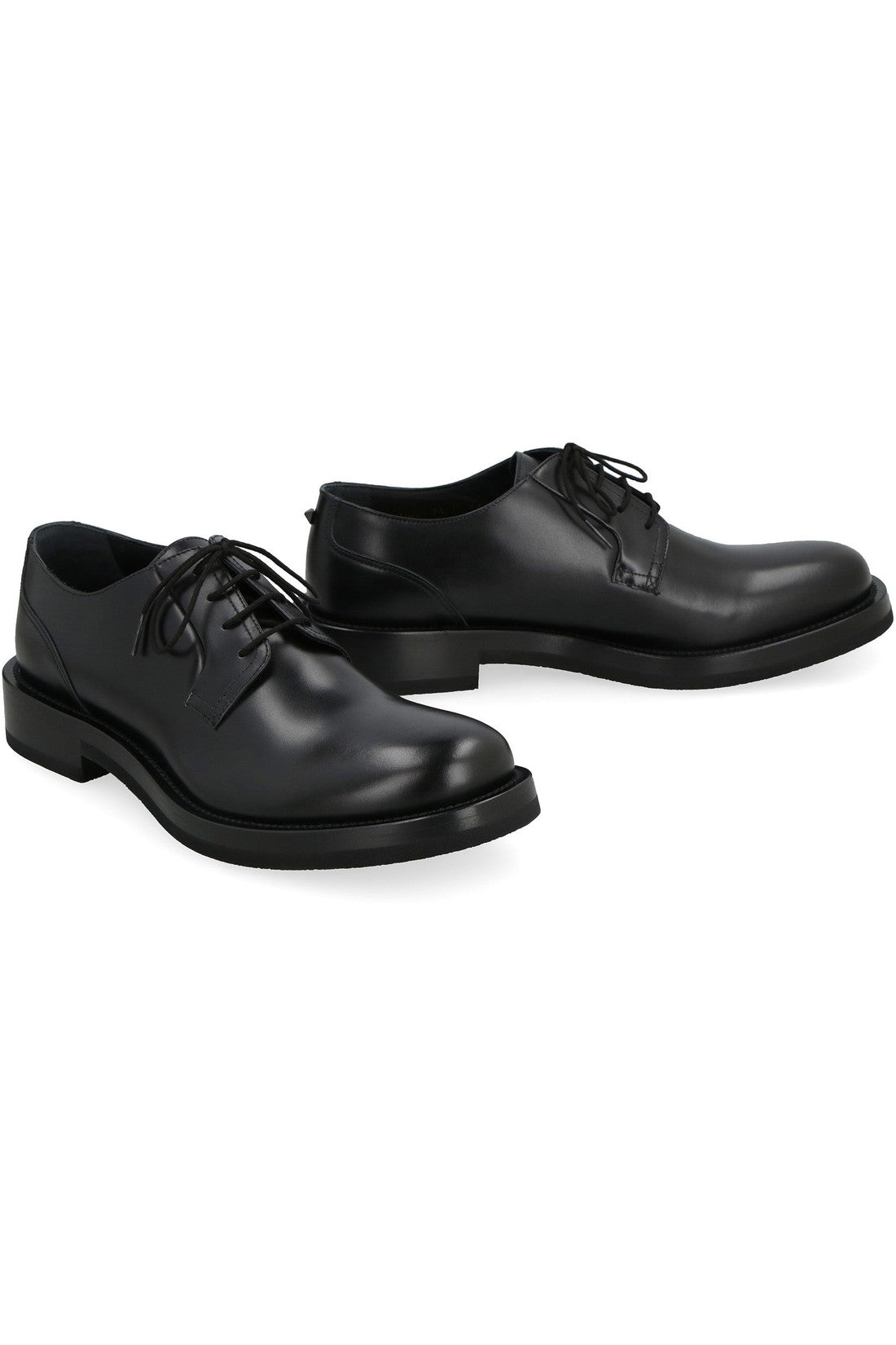 Valentino-OUTLET-SALE-Derby Rockstud Essential leather lace-up shoes-ARCHIVIST