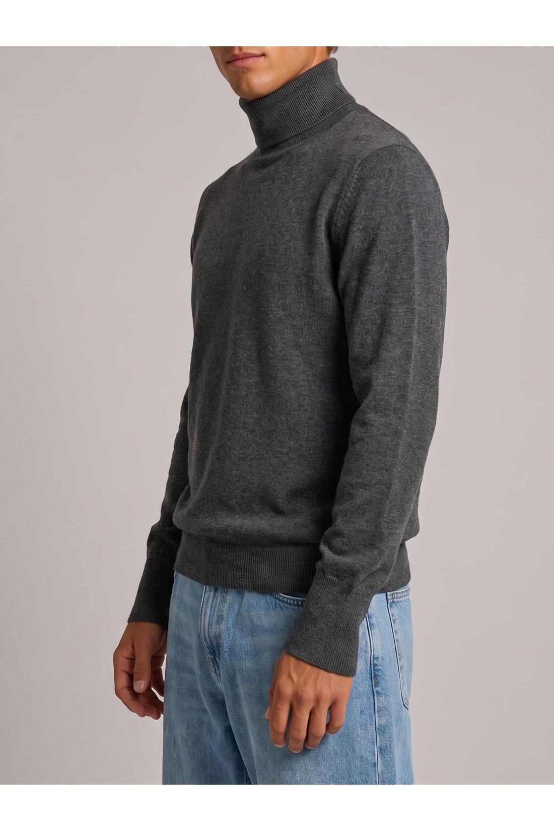 Ballantyne-OUTLET-SALE-Derby grey cashmere turtleneck-ARCHIVIST