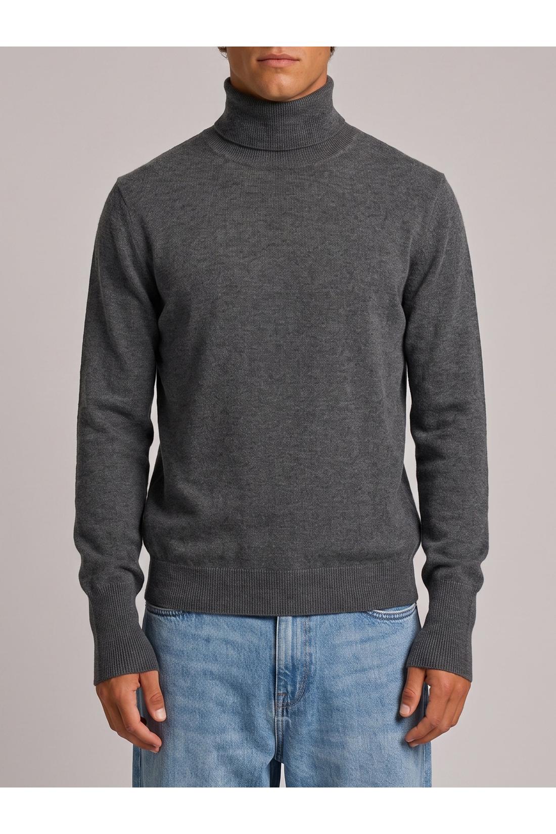 Ballantyne-OUTLET-SALE-Derby grey cashmere turtleneck-ARCHIVIST