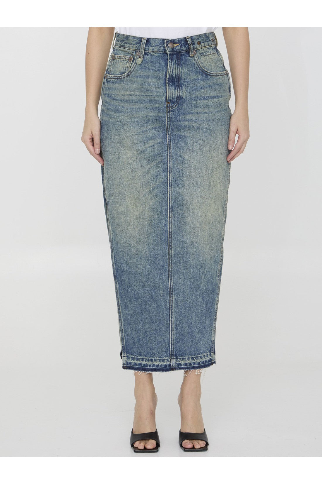 R13-OUTLET-SALE-Devon Side Slit skirt-ARCHIVIST