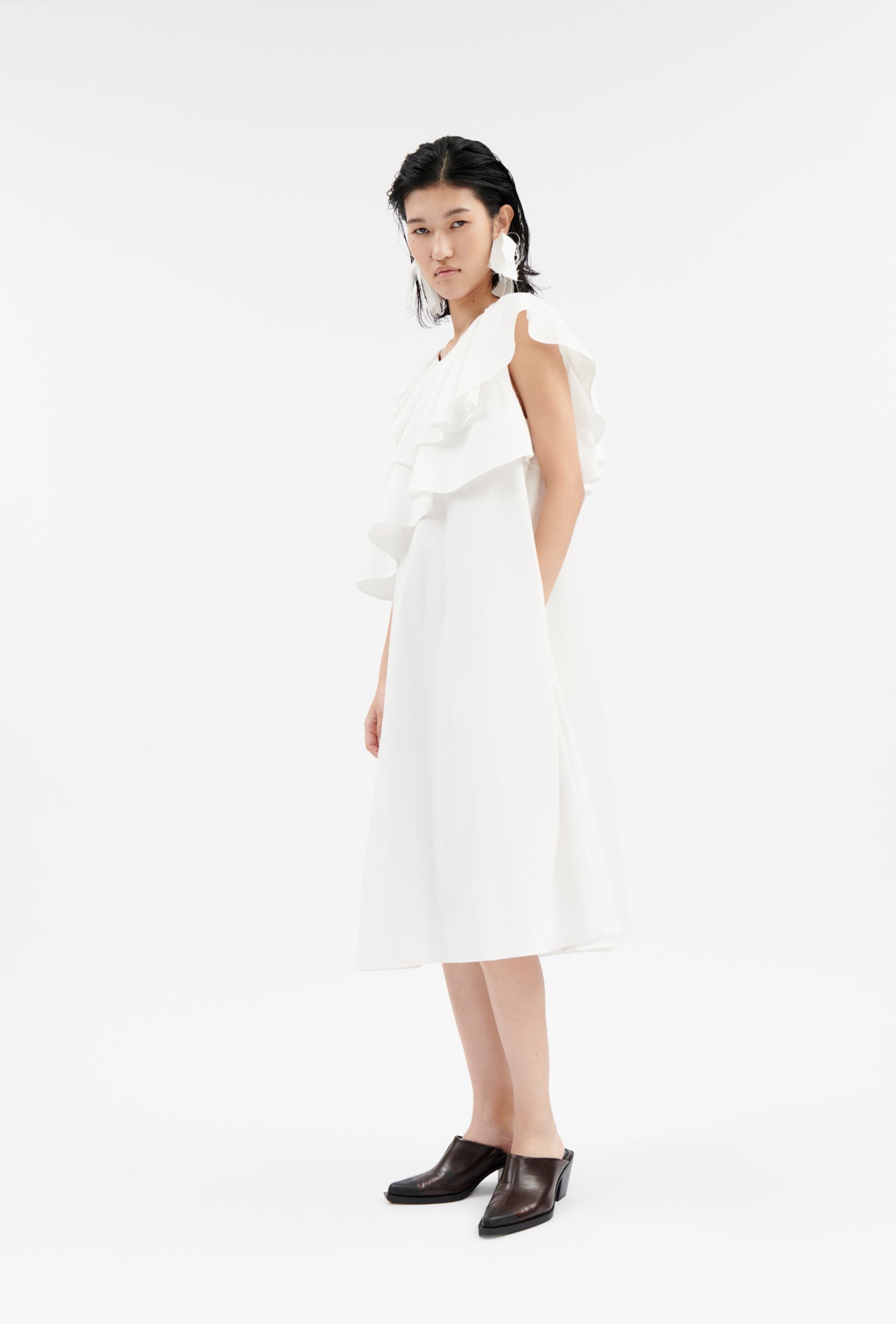 Odeeh-Diagonal Popeline Kleid, Milk-Kleider & Röcke-Black-Deal-Outlet-by-ARCHIVIST