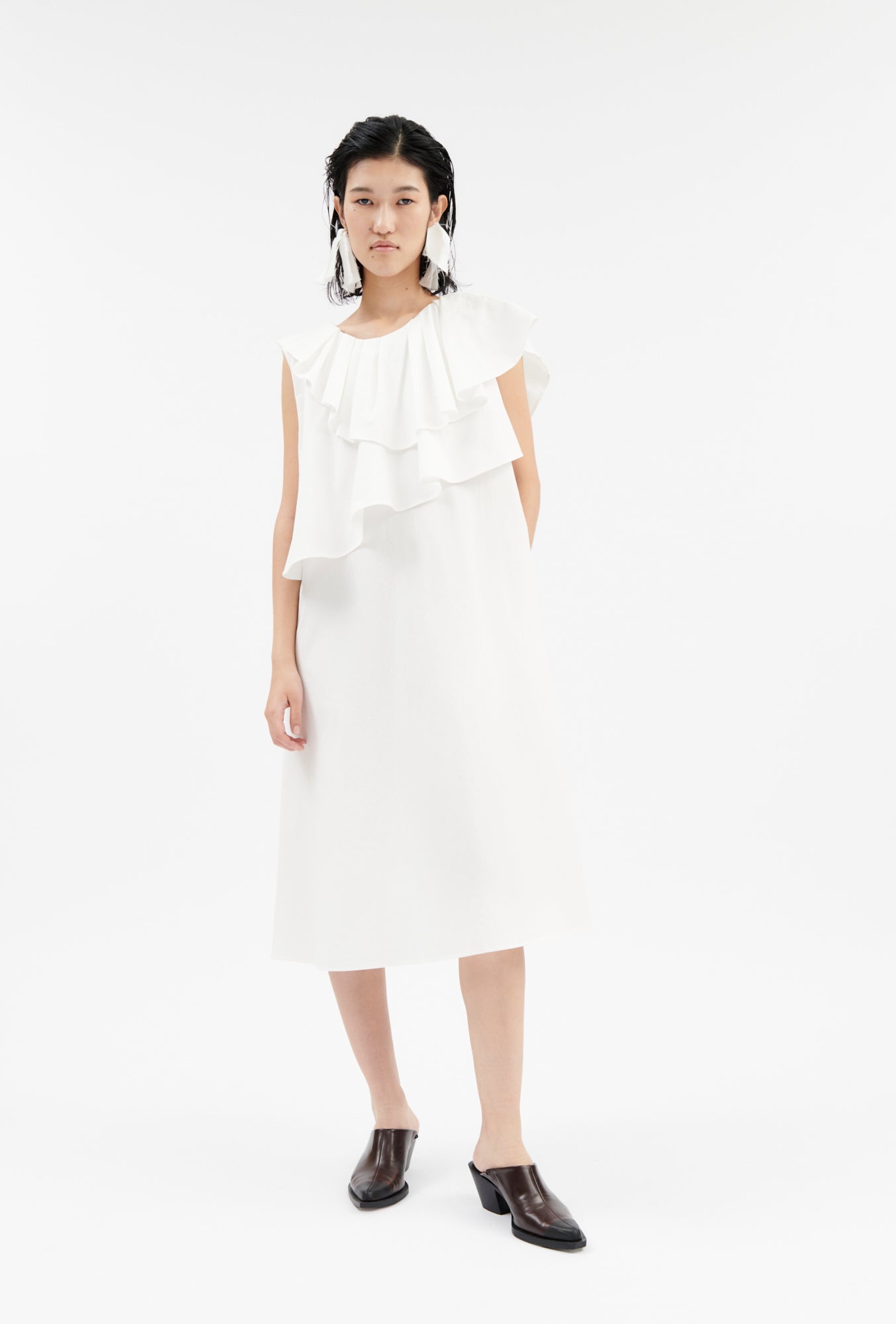 Odeeh-Diagonal Popeline Kleid, Milk-Kleider & Röcke-Black-Deal-Outlet-by-ARCHIVIST