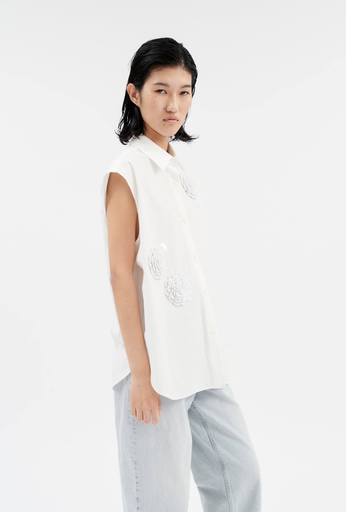 Odeeh-Diagonal Poplin Bluse, Milk-Hemden & Blusen-Black-Deal-Outlet-by-ARCHIVIST