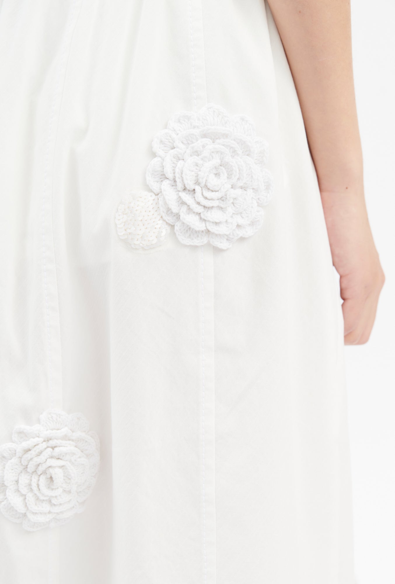 Odeeh-Diagonal Poplin Rock, Milk-Kleider & Röcke-Black-Deal-Outlet-by-ARCHIVIST