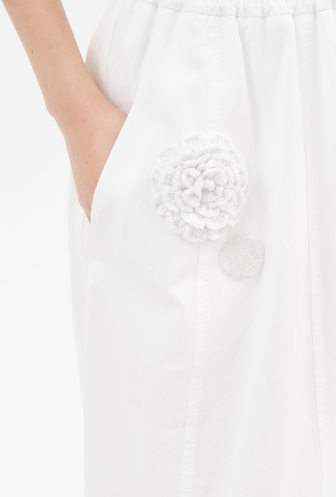 Odeeh-Diagonal Poplin Rock, Milk-Kleider & Röcke-Black-Deal-Outlet-by-ARCHIVIST