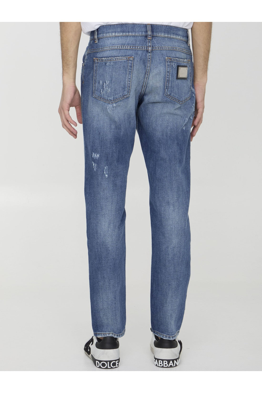 DOLCE&GABBANA-OUTLET-SALE-Distressed denim jeans-ARCHIVIST