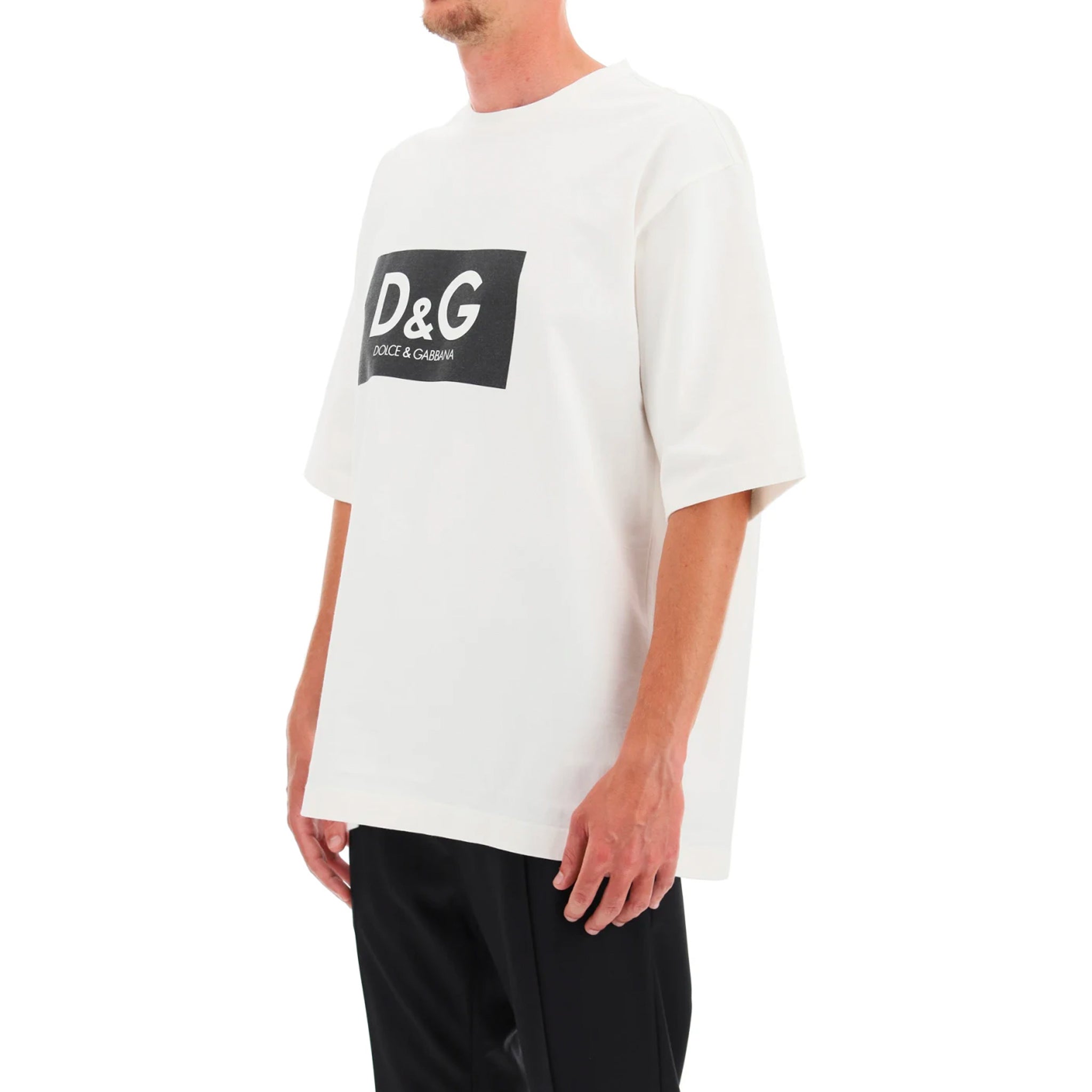 DOLCE & GABBANA-OUTLET-SALE-Dolce & Gabbana Cotton Logo T-Shirt-ARCHIVIST