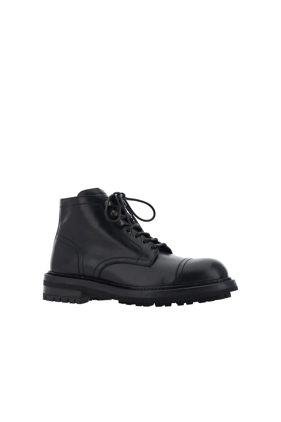 DOLCE & GABBANA-OUTLET-SALE-Dolce & Gabbana Lace-Up Leather Boots-ARCHIVIST