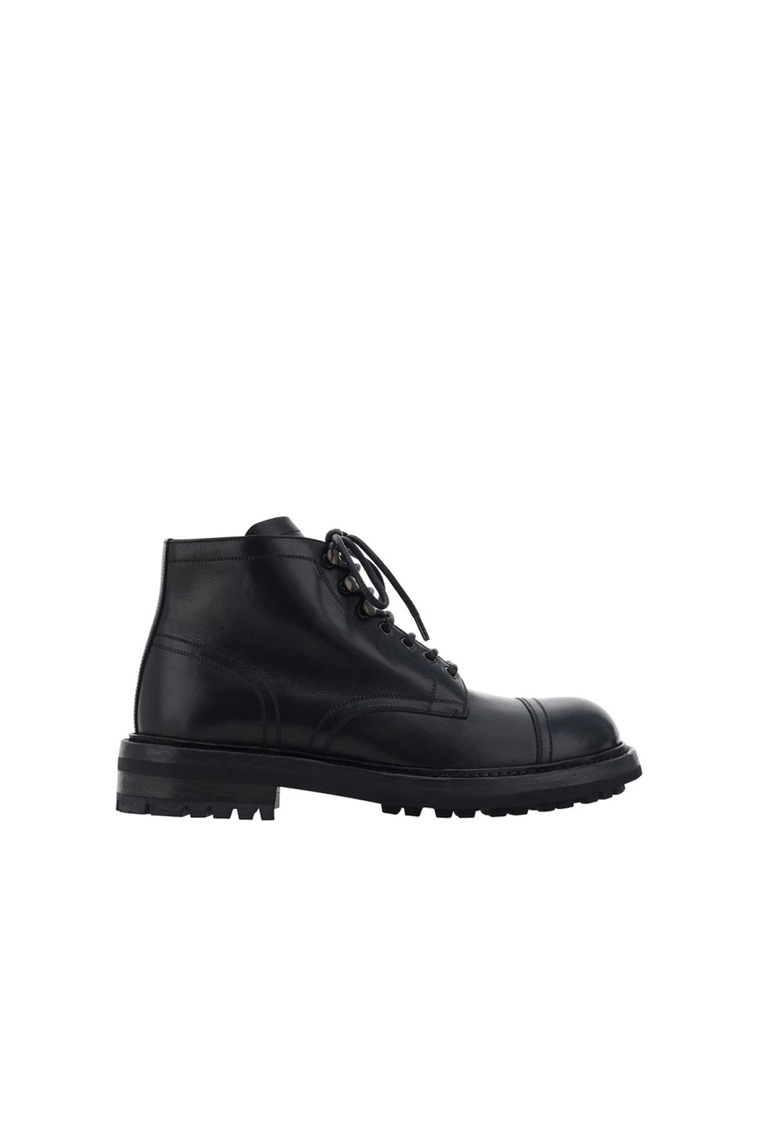 DOLCE & GABBANA-OUTLET-SALE-Dolce & Gabbana Lace-Up Leather Boots-ARCHIVIST