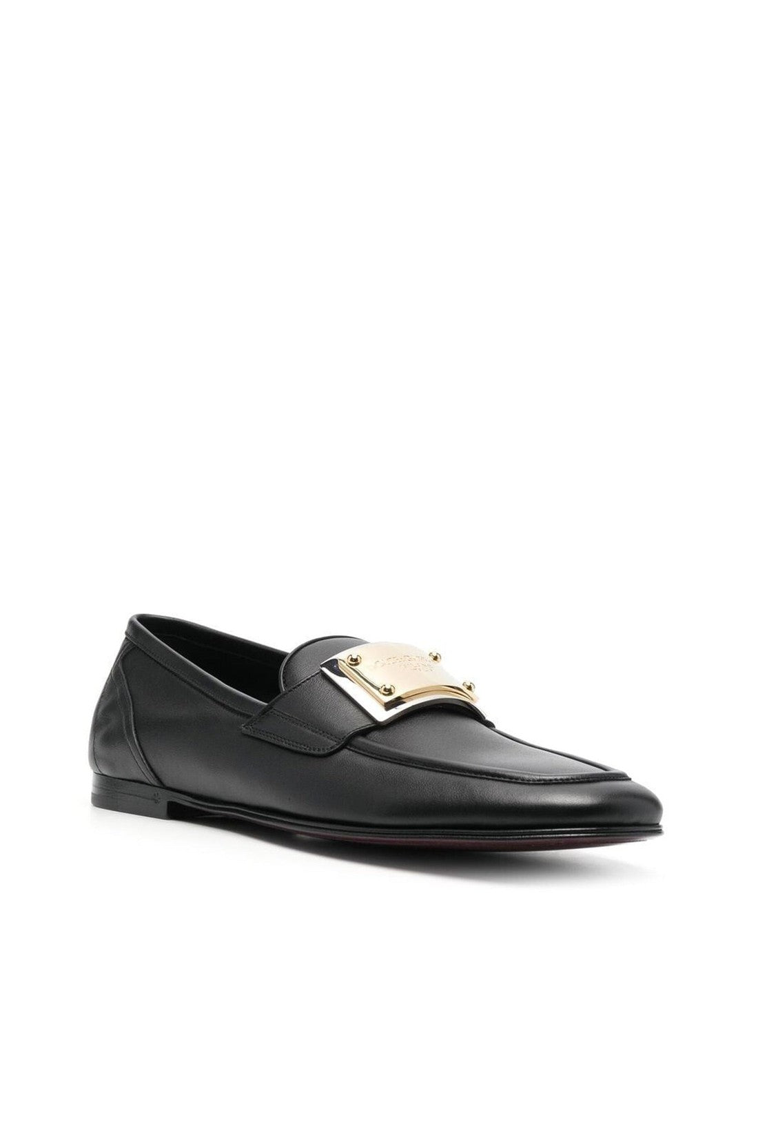 DOLCE & GABBANA-OUTLET-SALE-Dolce & Gabbana Leather Logo Loafers-ARCHIVIST