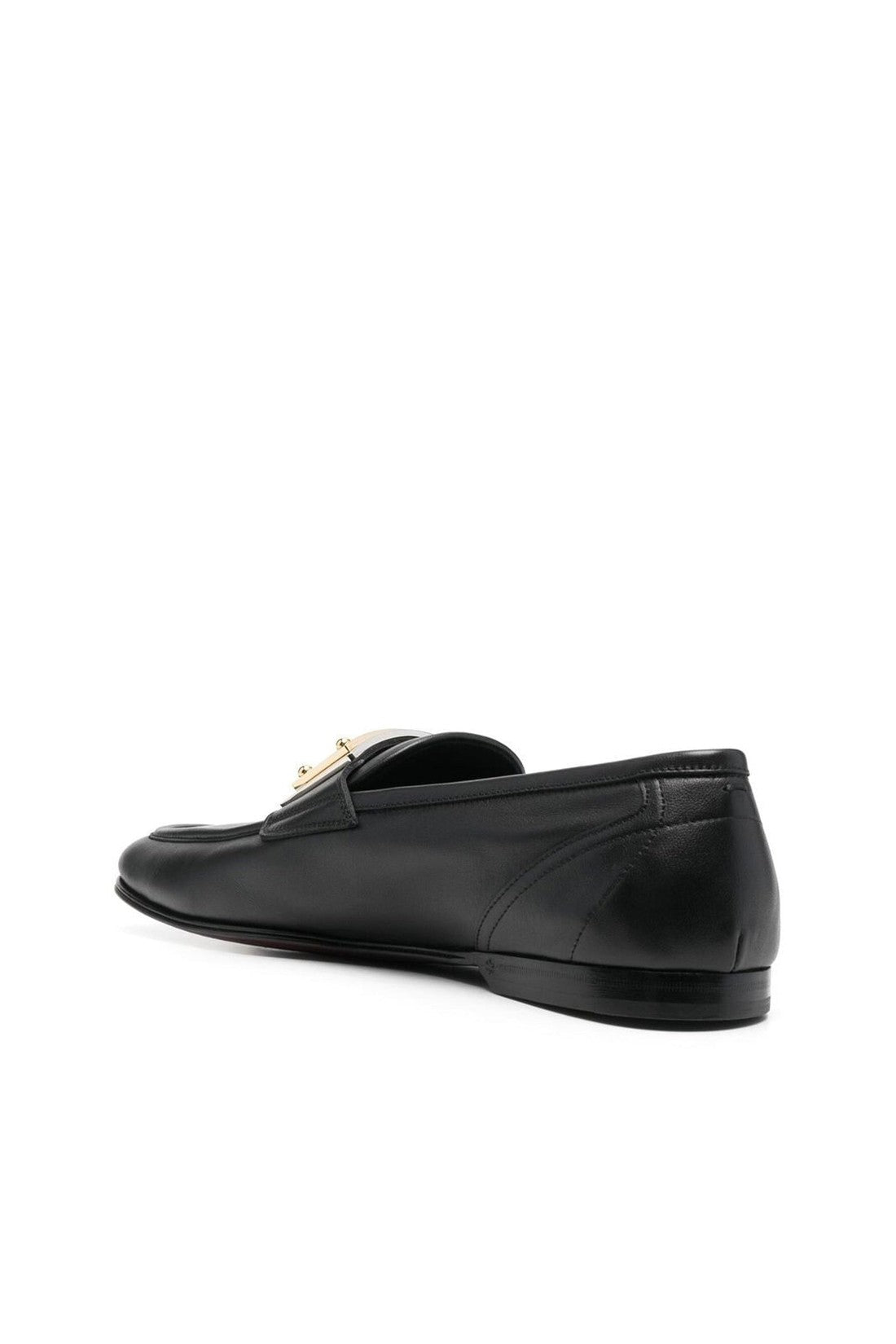 DOLCE & GABBANA-OUTLET-SALE-Dolce & Gabbana Leather Logo Loafers-ARCHIVIST