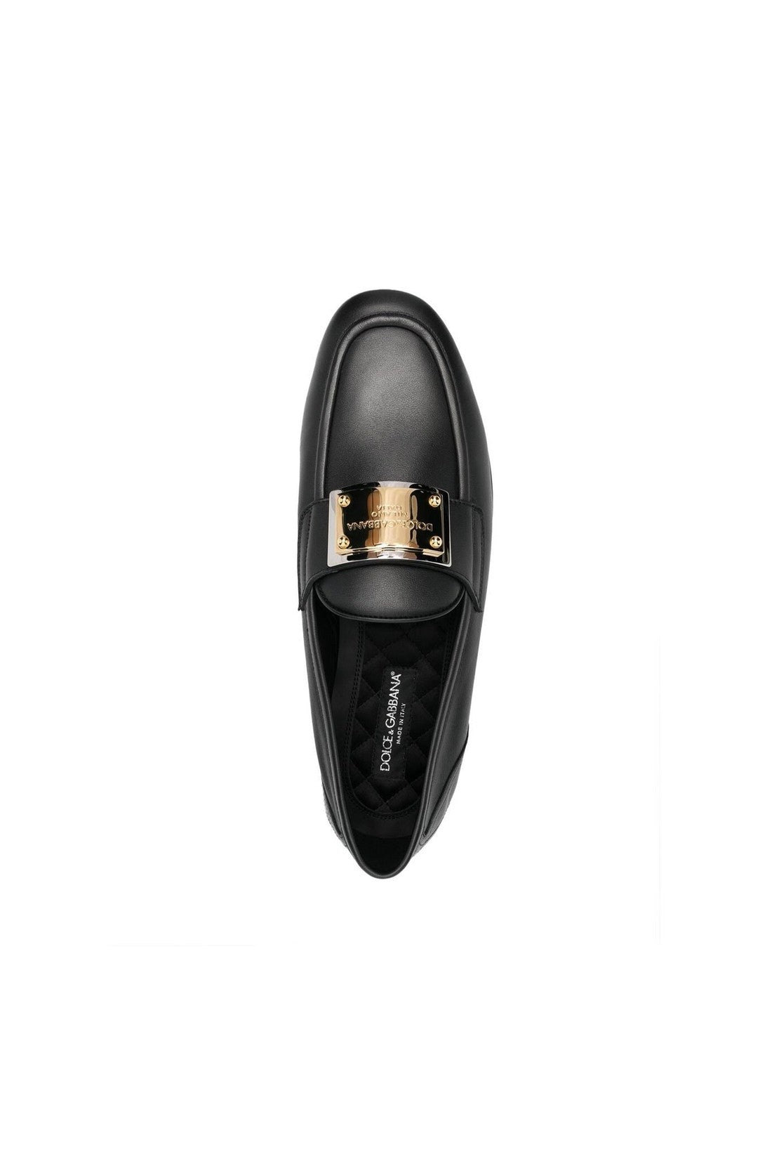 DOLCE & GABBANA-OUTLET-SALE-Dolce & Gabbana Leather Logo Loafers-ARCHIVIST