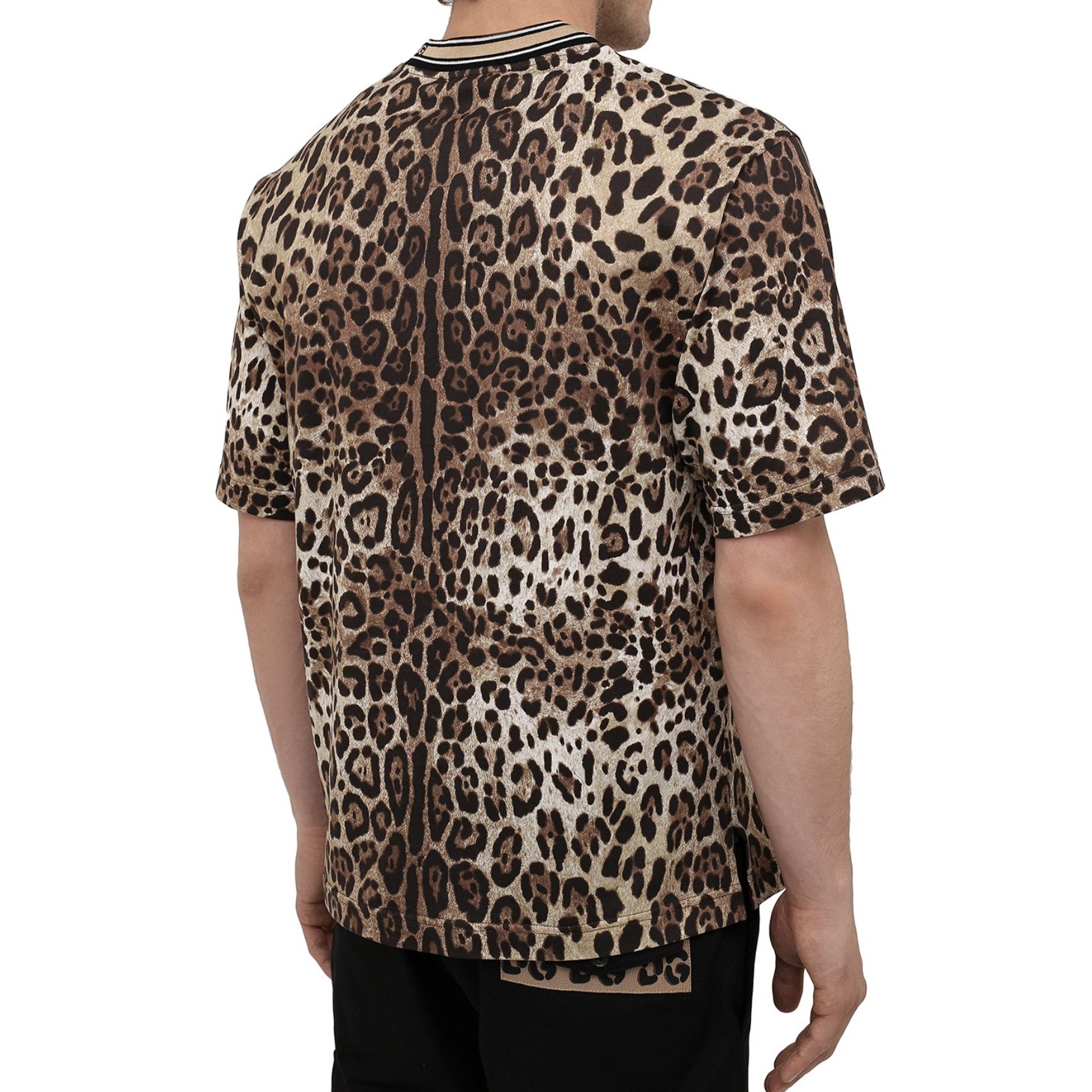 DOLCE & GABBANA-OUTLET-SALE-Dolce & Gabbana Leopard Print T-shirt-ARCHIVIST