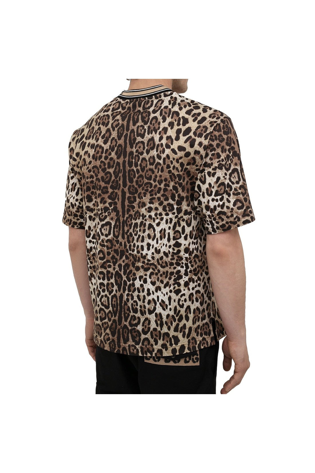 DOLCE & GABBANA-OUTLET-SALE-Dolce & Gabbana Leopard Print T-shirt-ARCHIVIST