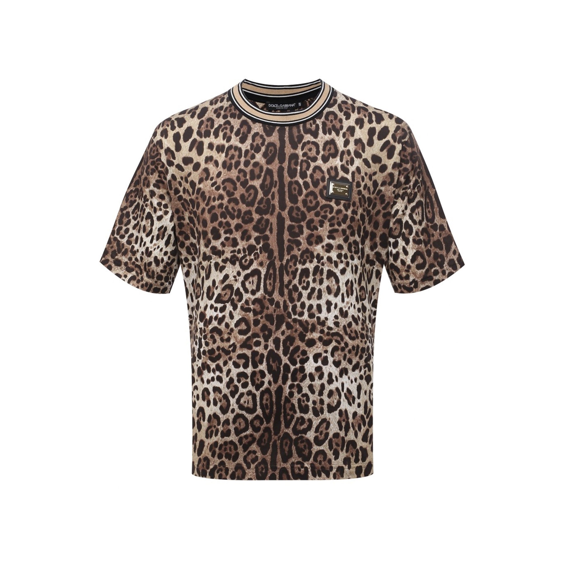 DOLCE & GABBANA-OUTLET-SALE-Dolce & Gabbana Leopard Print T-shirt-ARCHIVIST