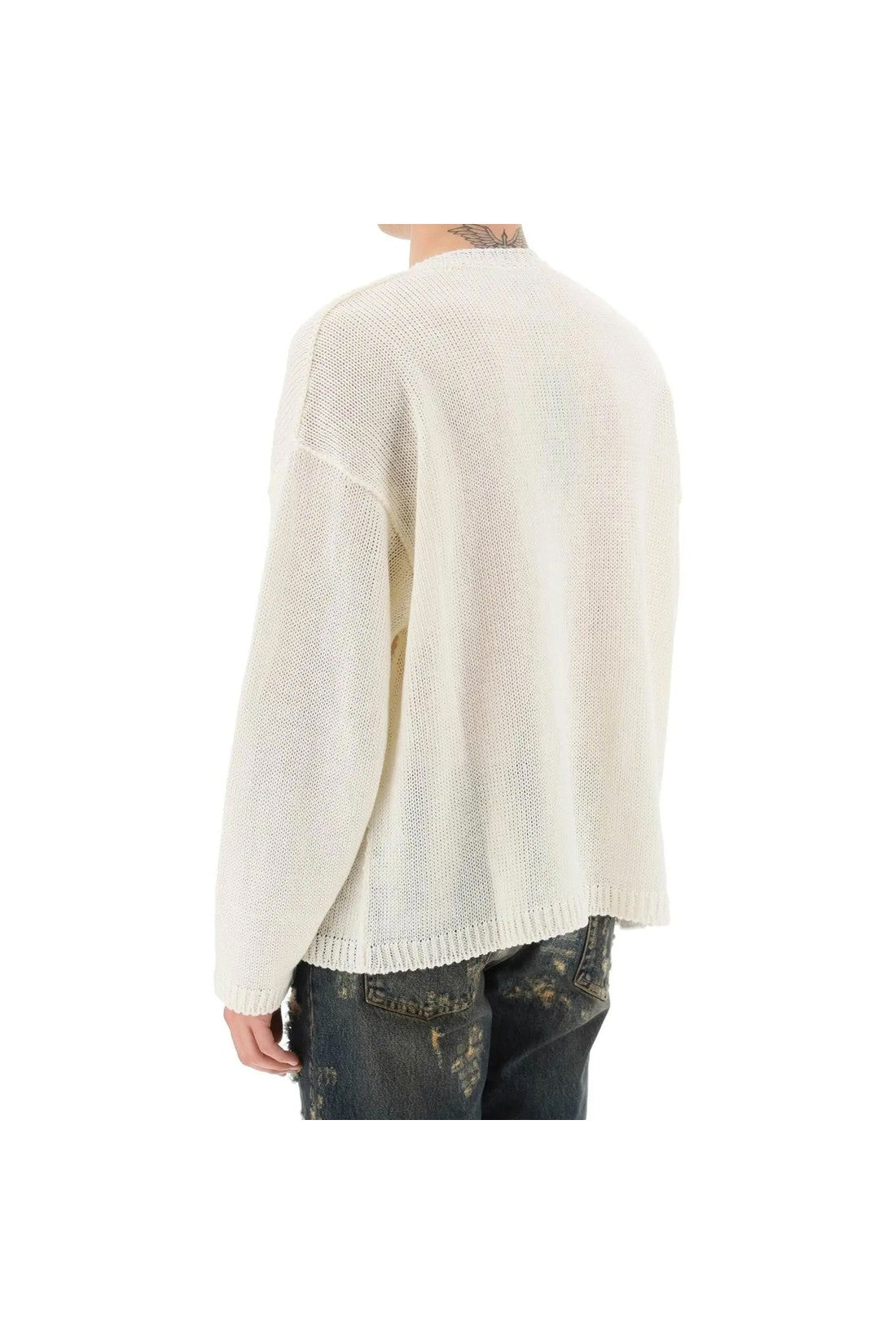 DOLCE & GABBANA-OUTLET-SALE-Dolce & Gabbana Linen Logo Sweater-ARCHIVIST