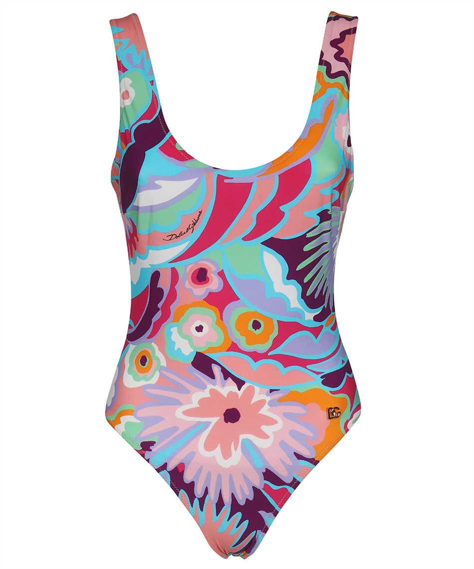Printed one-piece swimsuit-Dolce & Gabbana-OUTLET-SALE-ARCHIVIST