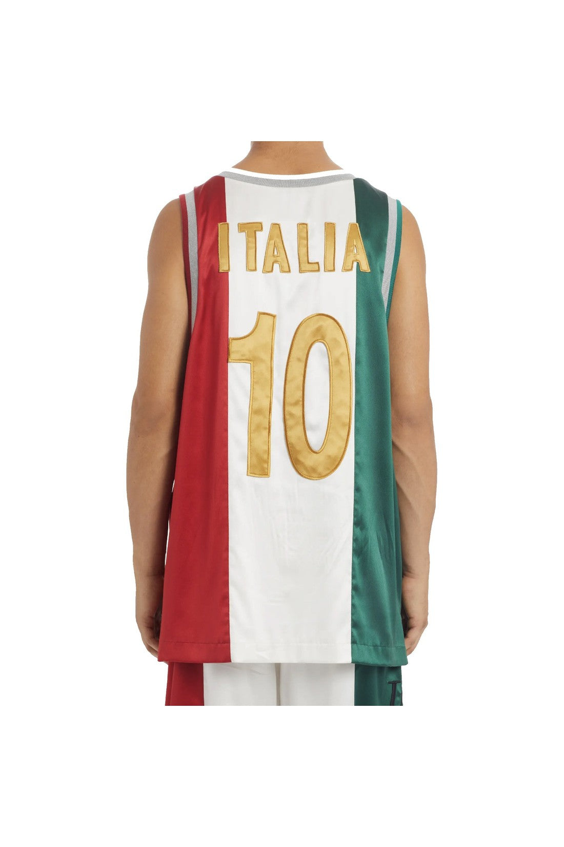 DOLCE & GABBANA-OUTLET-SALE-Dolce & Gabbana Satin Tank T-shirt-ARCHIVIST