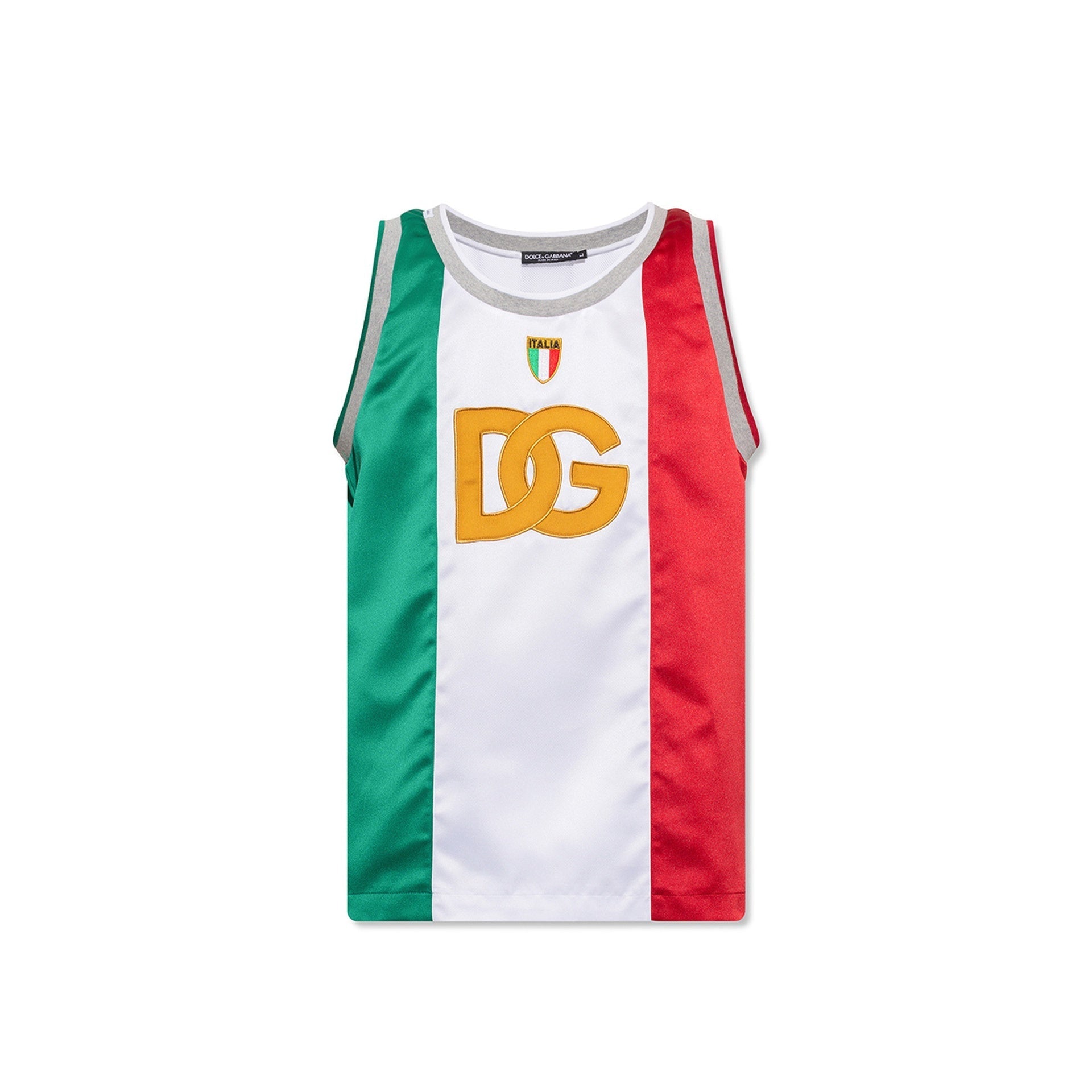 DOLCE & GABBANA-OUTLET-SALE-Dolce & Gabbana Satin Tank T-shirt-ARCHIVIST