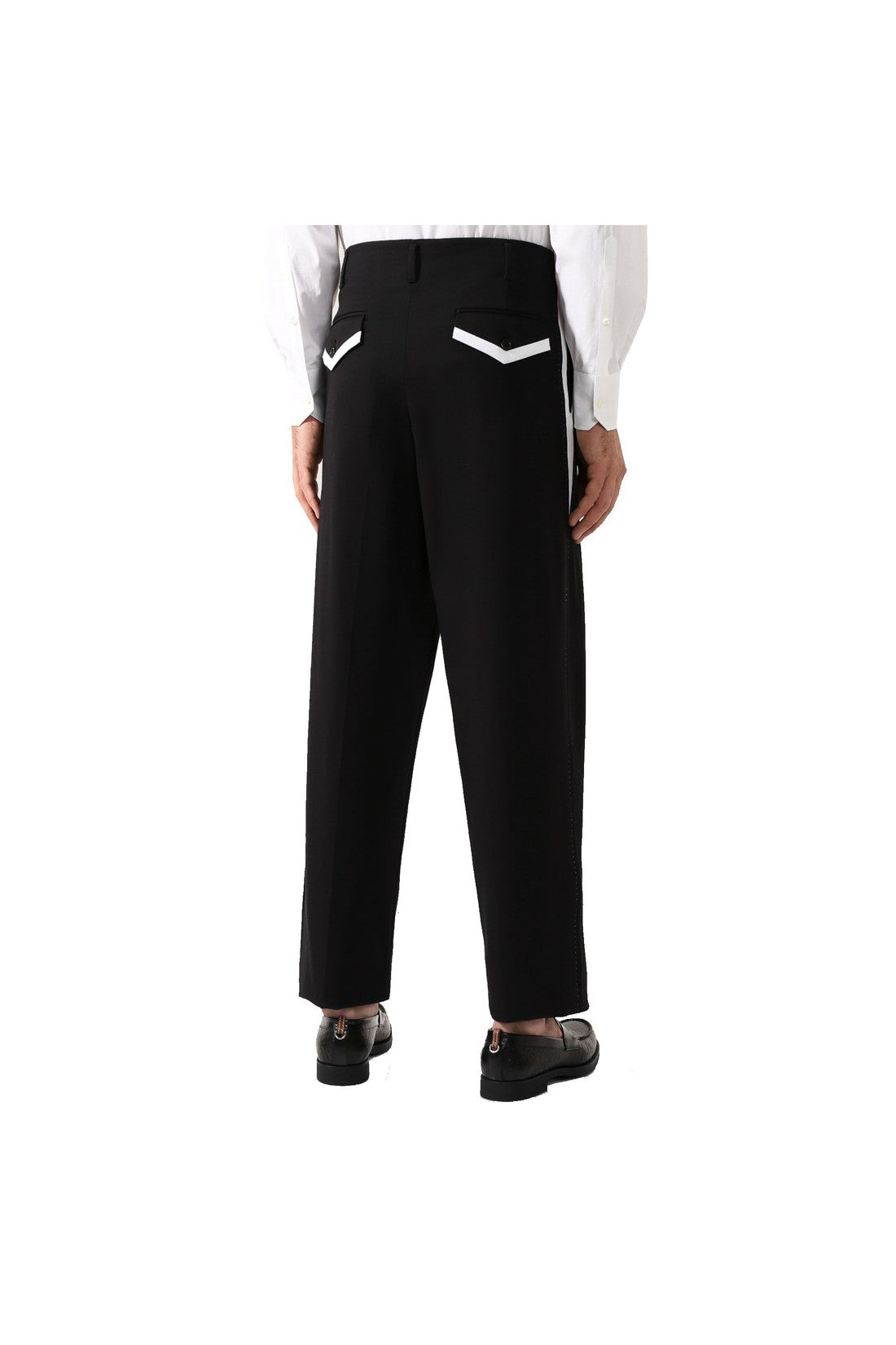 DOLCE & GABBANA-OUTLET-SALE-Dolce & Gabbana Side Stripe Pleat Trousers-ARCHIVIST