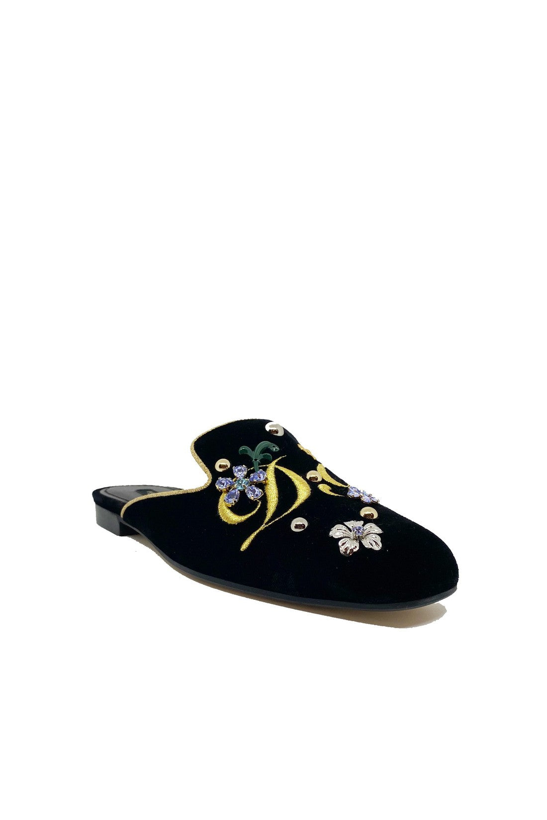 DOLCE & GABBANA-OUTLET-SALE-Dolce & Gabbana Velvet Mules-ARCHIVIST