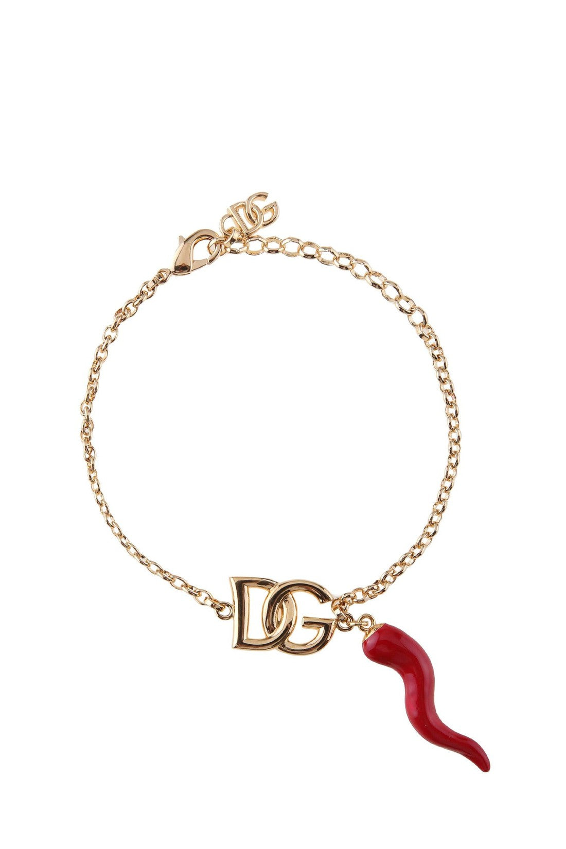 DOLCE & GABBANA-OUTLET-SALE-Dolce e gabbana bracelet with dg logo and cornet charm-ARCHIVIST