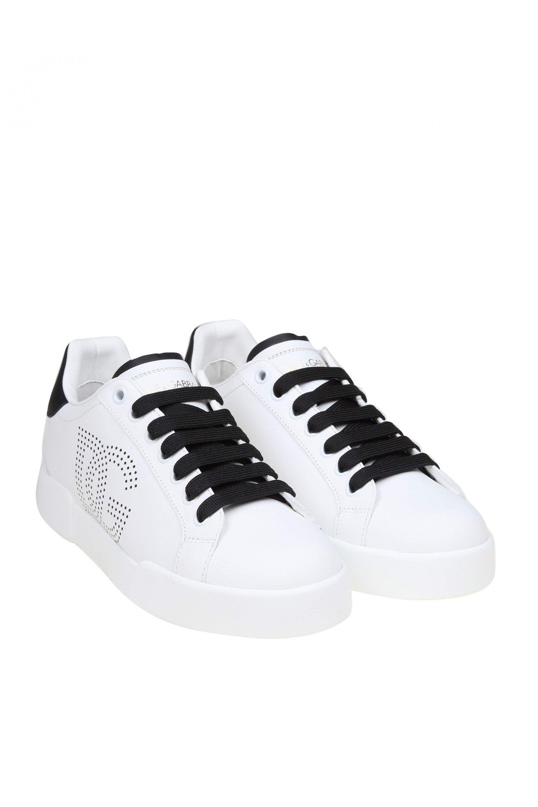 DOLCE & GABBANA-OUTLET-SALE-Dolce e gabbana portofino light sneakers in black and white leather-ARCHIVIST