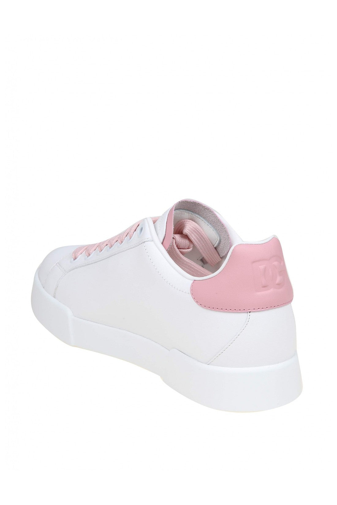 DOLCE & GABBANA-OUTLET-SALE-Dolce e gabbana portofino light sneakers in white and pink leather-ARCHIVIST