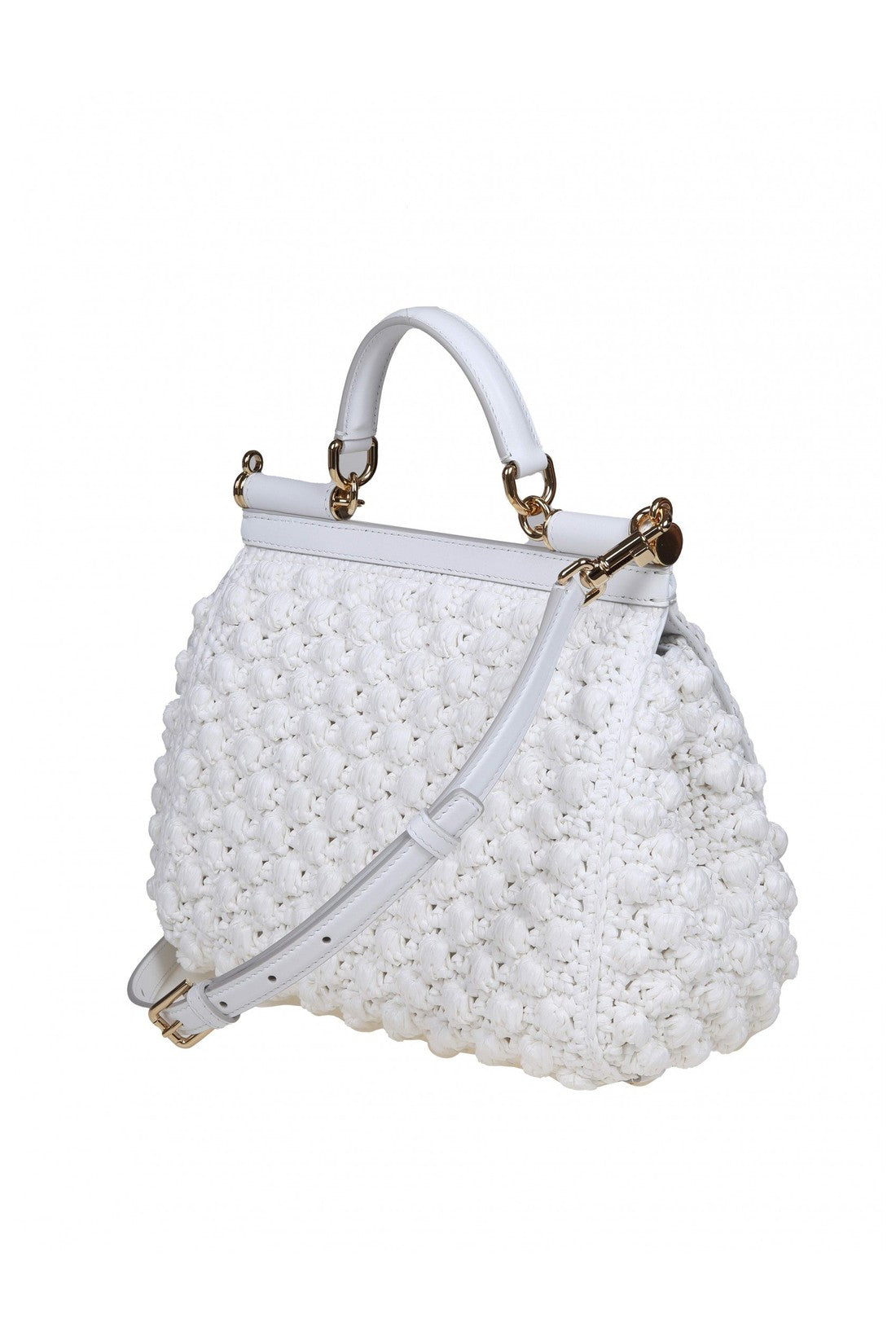 DOLCE & GABBANA-OUTLET-SALE-Dolce e gabbana raffia crochet handbag white color-ARCHIVIST