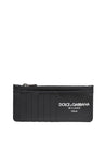 DOLCE & GABBANA-OUTLET-SALE-Dolce & gabbana calfskin card holder with black logo-ARCHIVIST