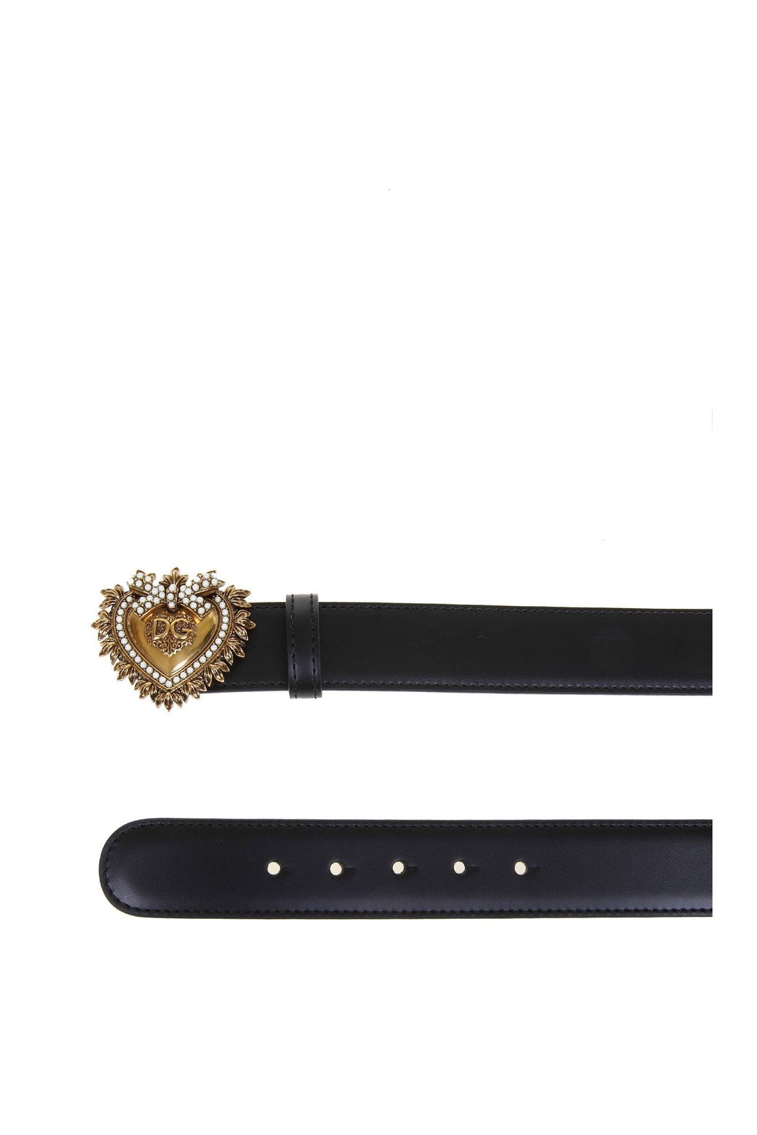 DOLCE & GABBANA-OUTLET-SALE-Dolce & gabbana devotion belt in black lux leather-ARCHIVIST