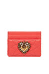 Dolce & Gabbana-OUTLET-SALE-Dolce & gabbana devotion card holder in coral leather-ARCHIVIST