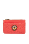 Dolce & Gabbana-OUTLET-SALE-Dolce & gabbana devotion card holder in coral leather-ARCHIVIST