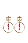 DOLCE & GABBANA-OUTLET-SALE-Dolce & gabbana hoop earrings with cornet and dg logo-ARCHIVIST