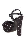 DOLCE & GABBANA-OUTLET-SALE-Dolce & gabbana keira sandals in polka polka print satin-ARCHIVIST