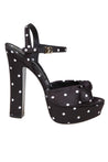 DOLCE & GABBANA-OUTLET-SALE-Dolce & gabbana keira sandals in polka polka print satin-ARCHIVIST