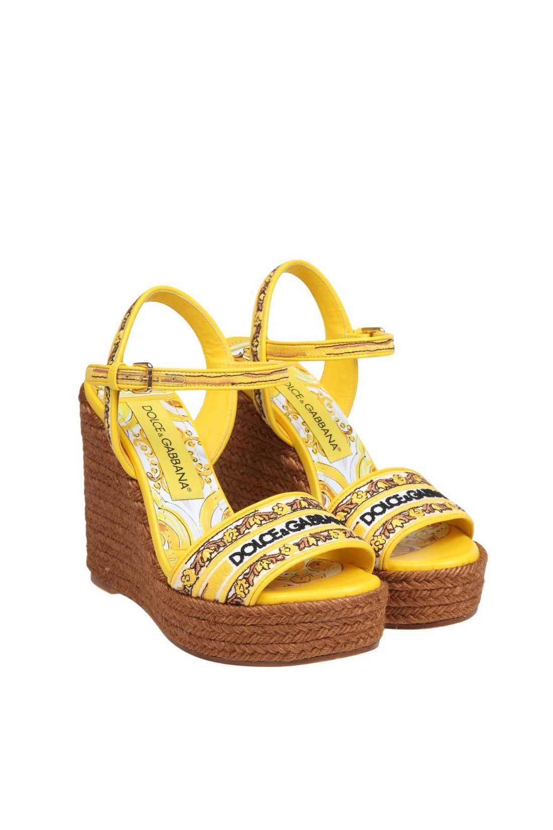 DOLCE & GABBANA-OUTLET-SALE-Dolce & gabbana multicolor lolita sandals with wedge-ARCHIVIST