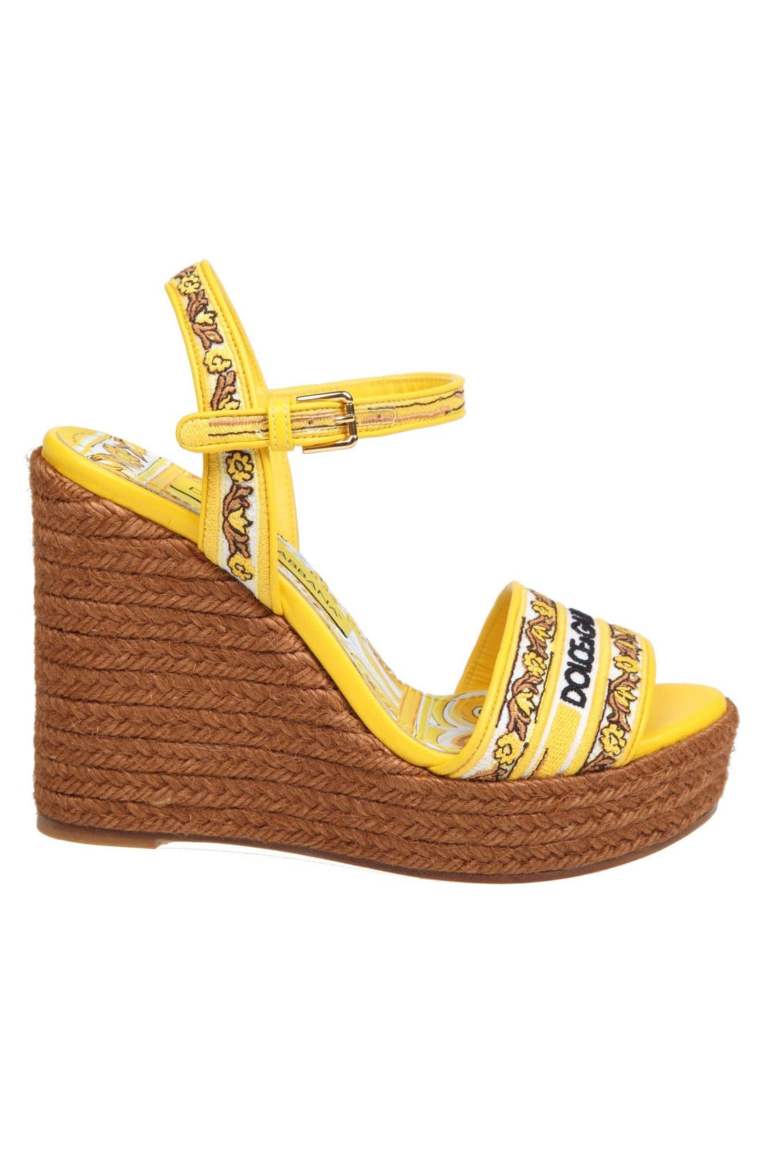 DOLCE & GABBANA-OUTLET-SALE-Dolce & gabbana multicolor lolita sandals with wedge-ARCHIVIST