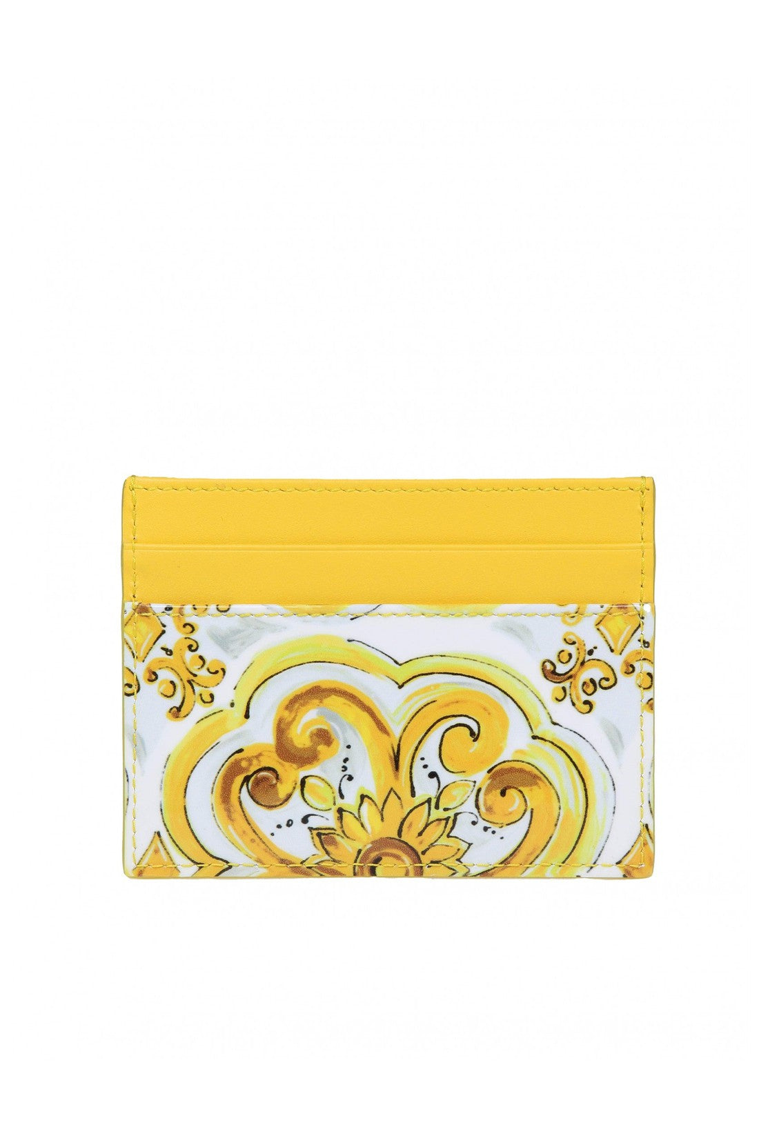 DOLCE & GABBANA-OUTLET-SALE-Dolce & gabbana polished leather card holder with maiolica print-ARCHIVIST