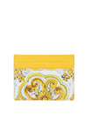 DOLCE & GABBANA-OUTLET-SALE-Dolce & gabbana polished leather card holder with maiolica print-ARCHIVIST