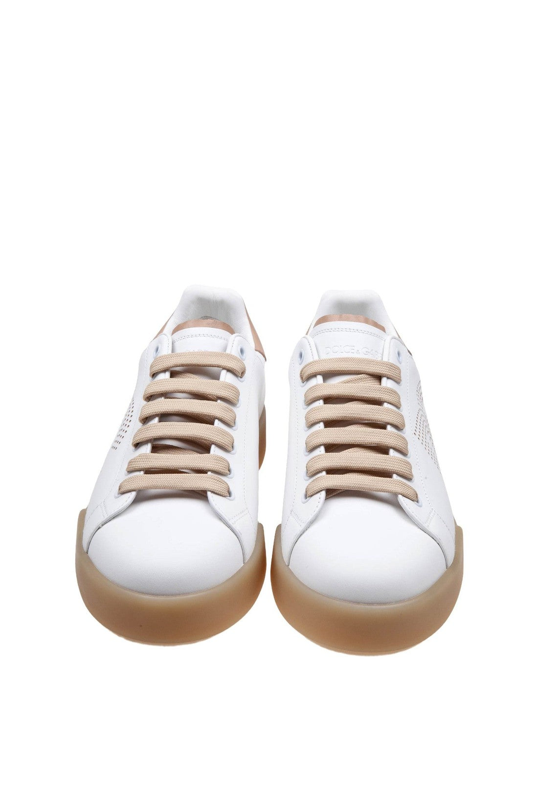 Dolce & Gabbana-OUTLET-SALE-Dolce & gabbana portofino light sneakers in white and beige leather-ARCHIVIST