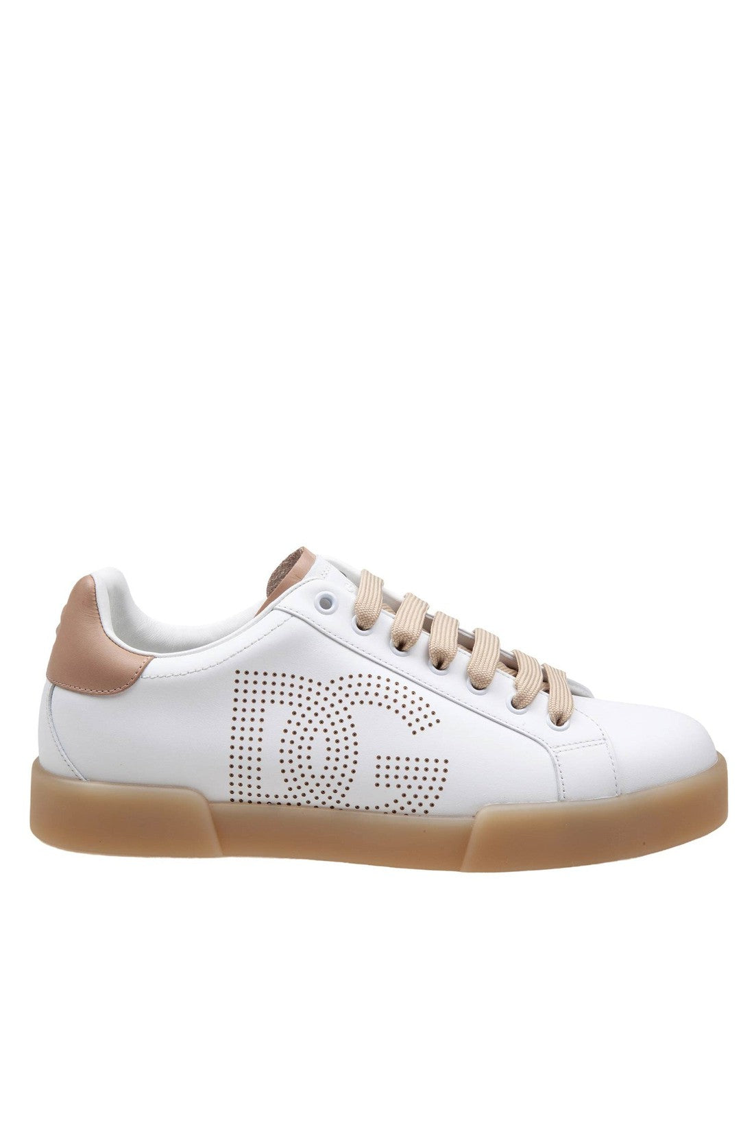 Dolce & Gabbana-OUTLET-SALE-Dolce & gabbana portofino light sneakers in white and beige leather-ARCHIVIST