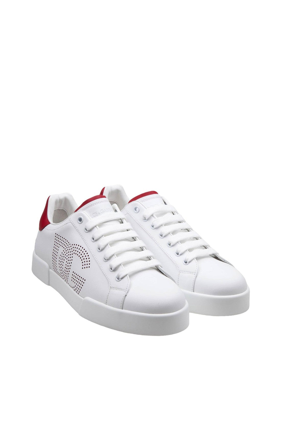 Dolce & Gabbana-OUTLET-SALE-Dolce & gabbana portofino light sneakers in white and red leather-ARCHIVIST