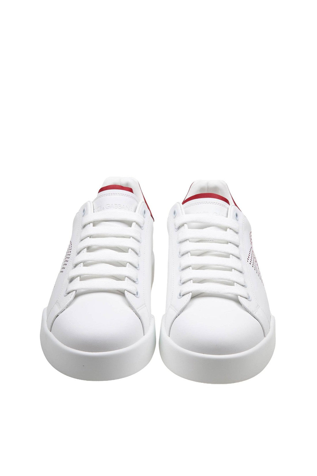 Dolce & Gabbana-OUTLET-SALE-Dolce & gabbana portofino light sneakers in white and red leather-ARCHIVIST